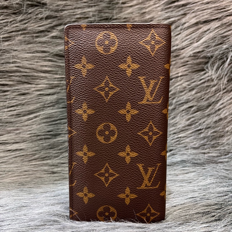 LV M66540 原花 老花 金釦 Brazza 長夾 皮夾 錢包 零錢包 錢夾-1