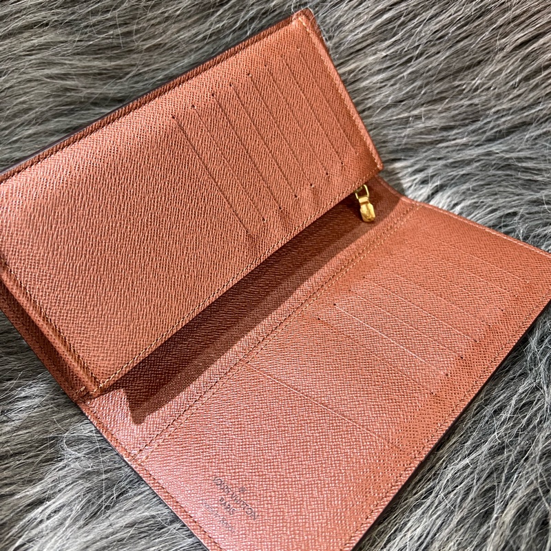 LV M66540 原花 老花 金釦 Brazza 長夾 皮夾 錢包 零錢包 錢夾-7