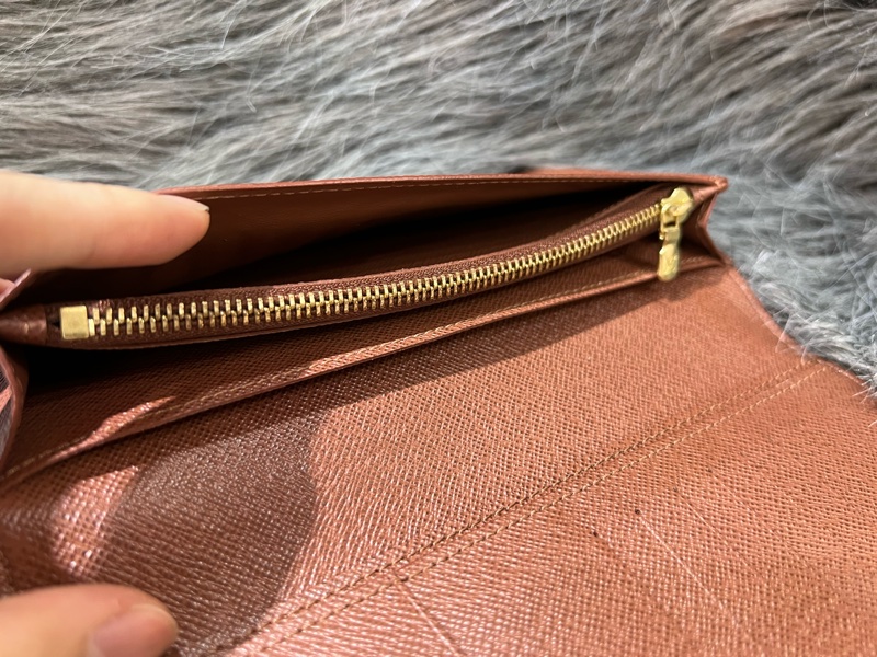 LV M66540 原花 老花 金釦 Brazza 長夾 皮夾 錢包 零錢包 錢夾-9