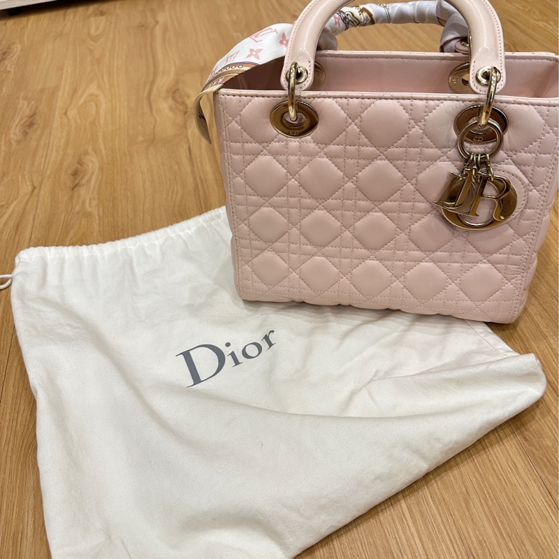 五格lady Dior黛妃包 粉(不含絲帶 可議-0