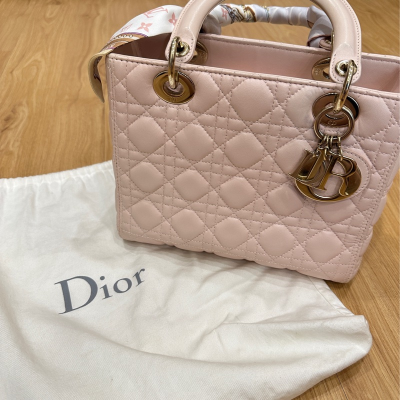 五格lady Dior黛妃包 粉(不含絲帶 可議-1