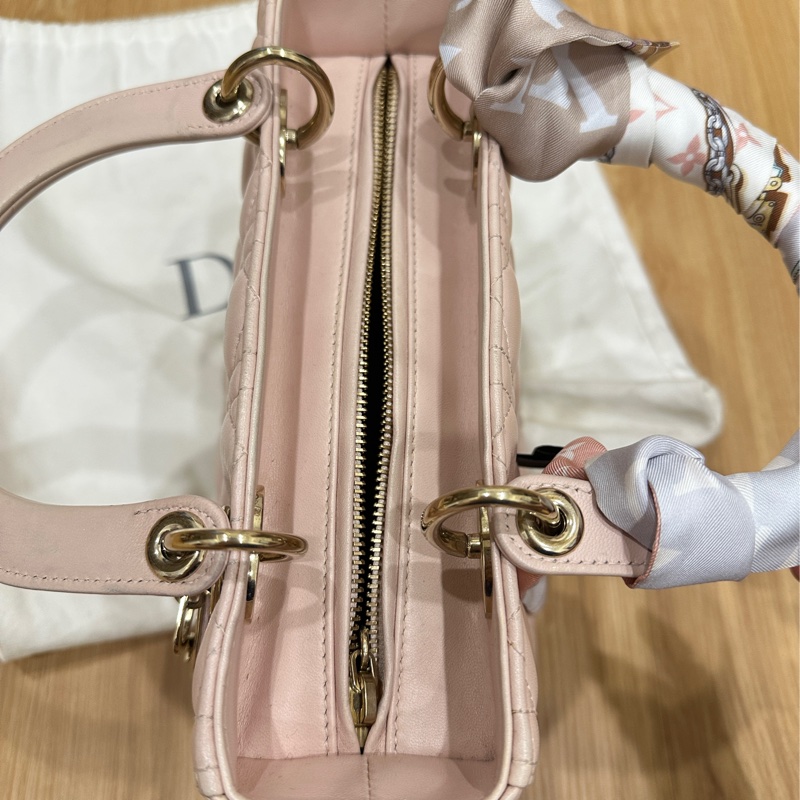 五格lady Dior黛妃包 粉(不含絲帶 可議-3