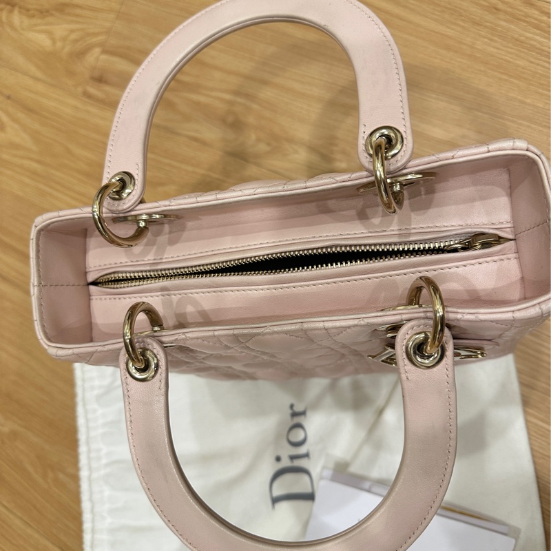 五格lady Dior黛妃包 粉(不含絲帶 可議-4