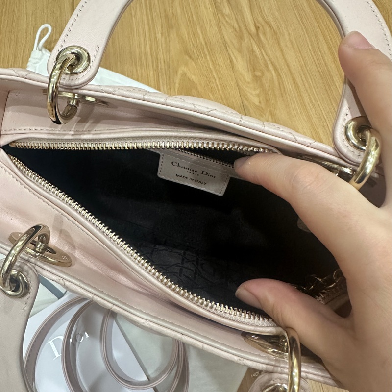 五格lady Dior黛妃包 粉(不含絲帶 可議-5