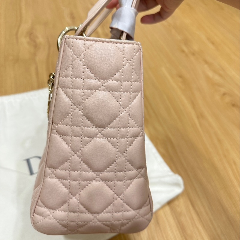 五格lady Dior黛妃包 粉(不含絲帶 可議-7