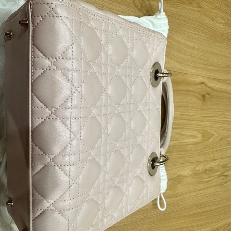 五格lady Dior黛妃包 粉(不含絲帶 可議-8