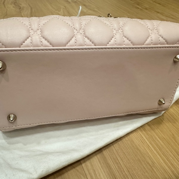 五格lady Dior黛妃包 粉(不含絲帶 可議-9
