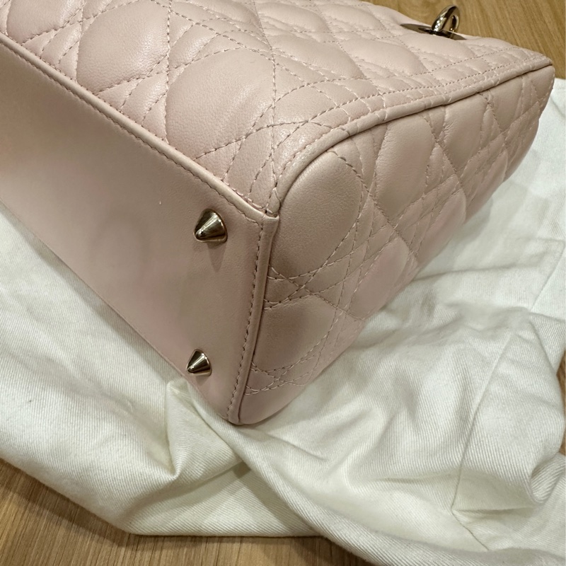 五格lady Dior黛妃包 粉(不含絲帶 可議-11