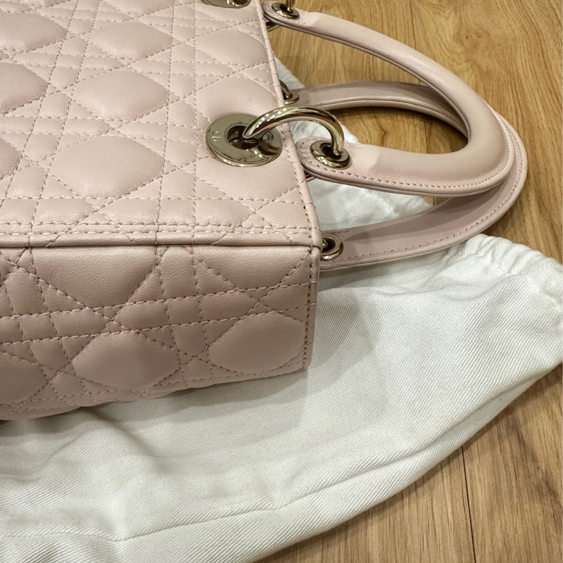 五格lady Dior黛妃包 粉(不含絲帶 可議-14