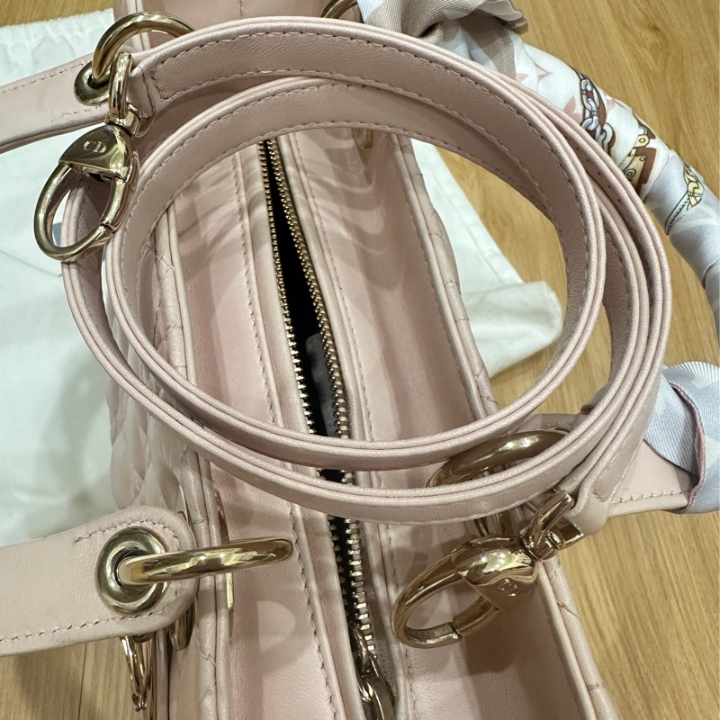 五格lady Dior黛妃包 粉(不含絲帶 可議-16