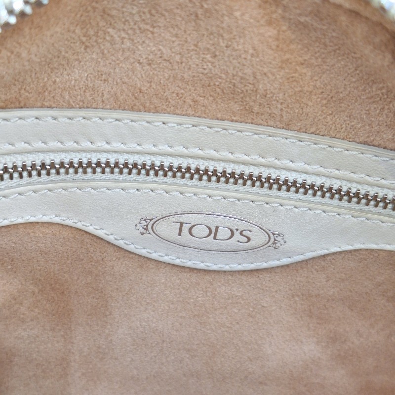 TODS 杏色牛皮 彩色 豆豆包手提/斜背肩背拉鍊方塊包-20