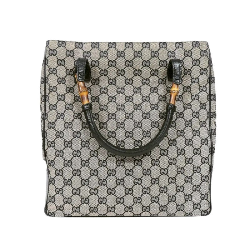 Gucci Bamboo Handle Tote Bag 古馳竹節手提老花托特包-0
