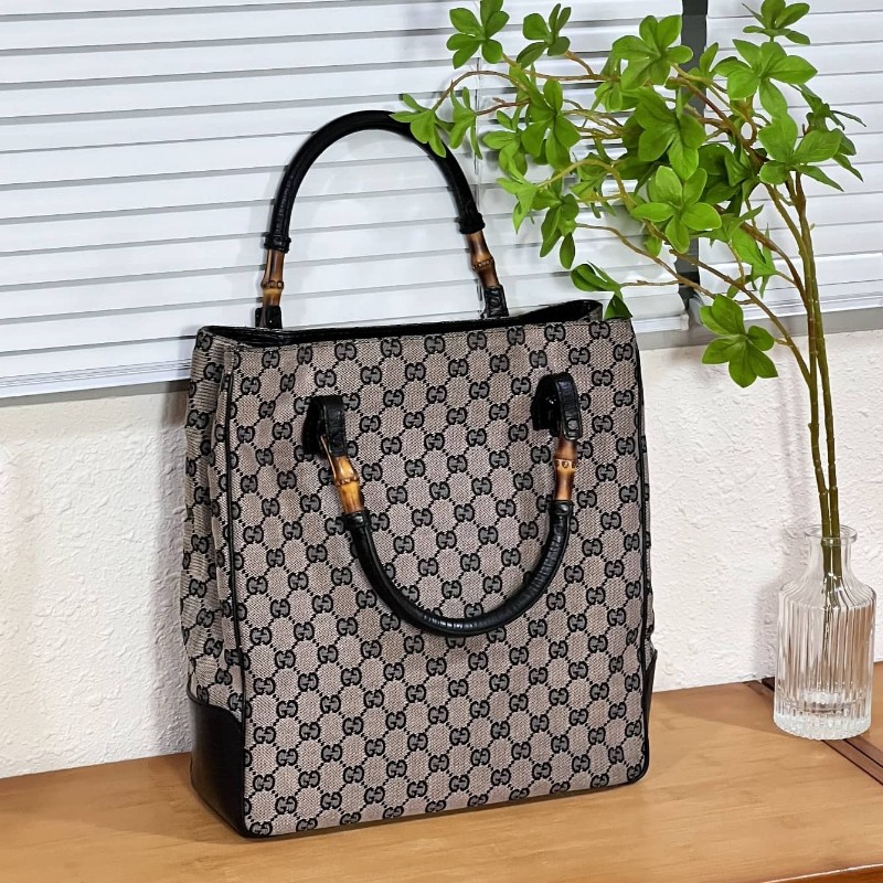 Gucci Bamboo Handle Tote Bag 古馳竹節手提老花托特包-2