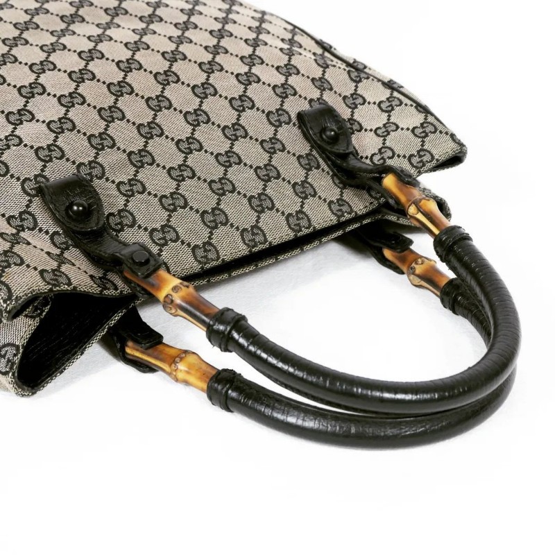 Gucci Bamboo Handle Tote Bag 古馳竹節手提老花托特包-5