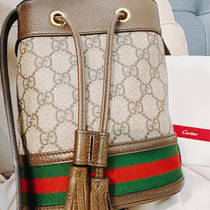 GUCCI 經典 Ophidia GG 印花帆布迷你水桶包-2