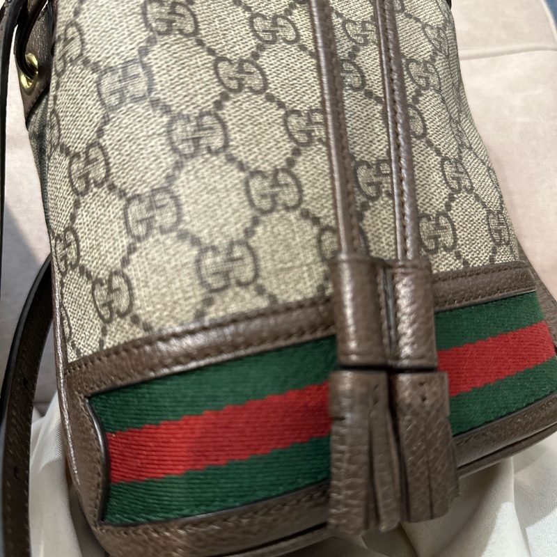GUCCI 經典 Ophidia GG 印花帆布迷你水桶包-7