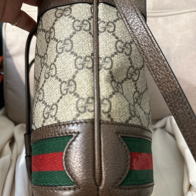 GUCCI 經典 Ophidia GG 印花帆布迷你水桶包-8