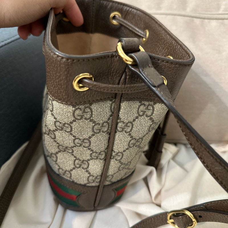 GUCCI 經典 Ophidia GG 印花帆布迷你水桶包-10