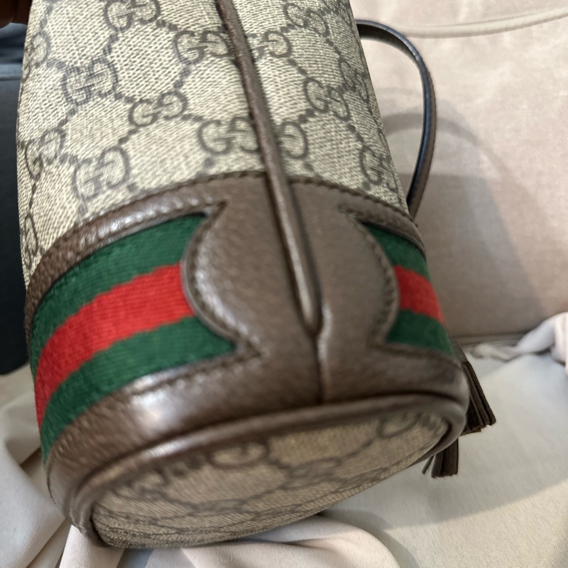 GUCCI 經典 Ophidia GG 印花帆布迷你水桶包-16