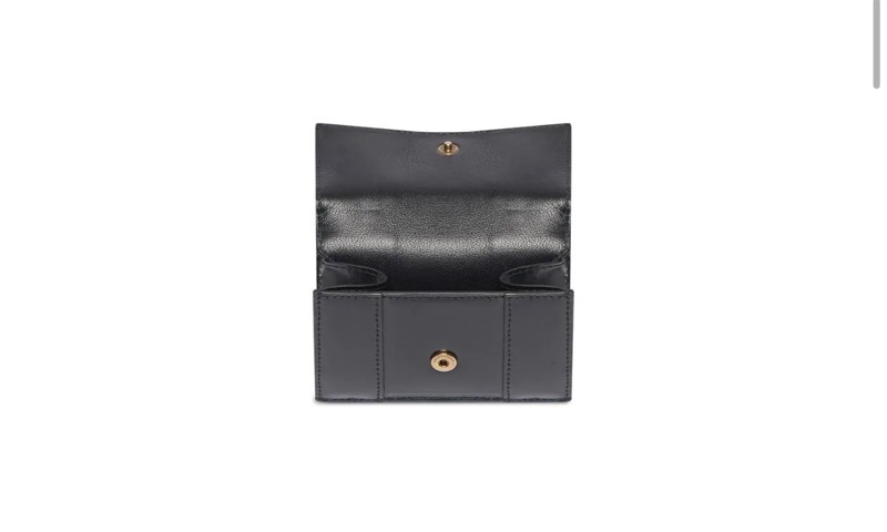 Balenciaga Hourglass 黑色亮面小牛皮迷你錢包-2