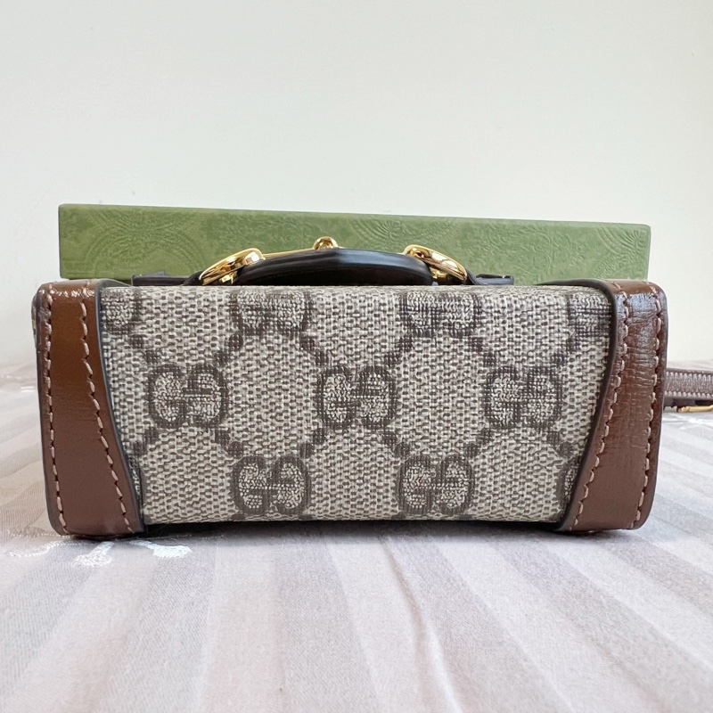 GUCCI 1955 手機包 mini 迷你經典老花馬銜扣-5
