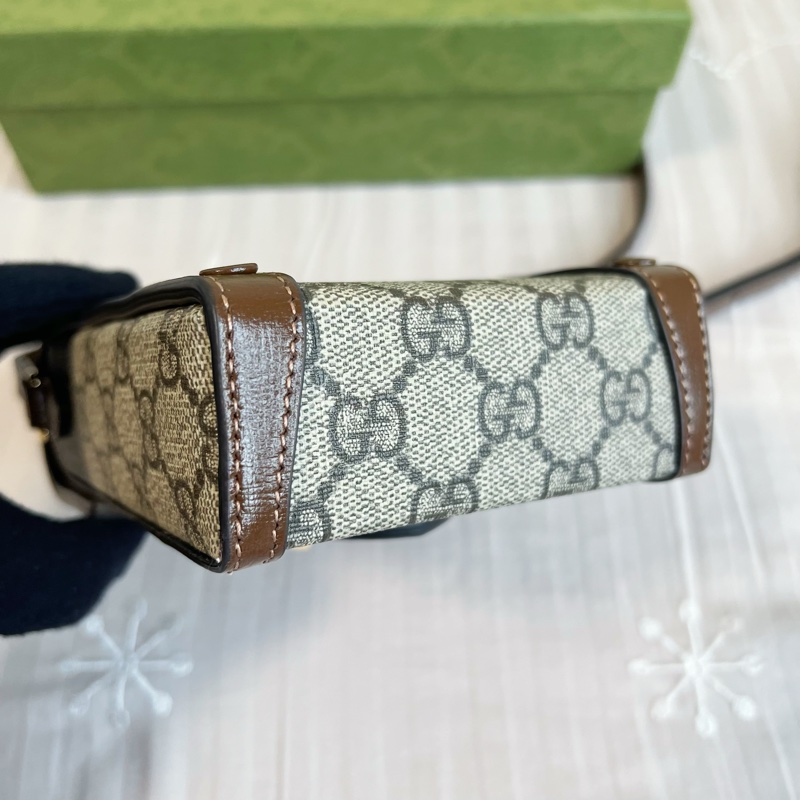 GUCCI 1955 手機包 mini 迷你經典老花馬銜扣-6
