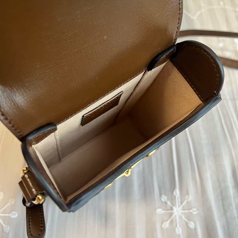 GUCCI 1955 手機包 mini 迷你經典老花馬銜扣-9