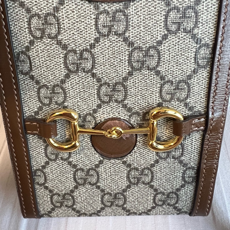 GUCCI 1955 手機包 mini 迷你經典老花馬銜扣-11