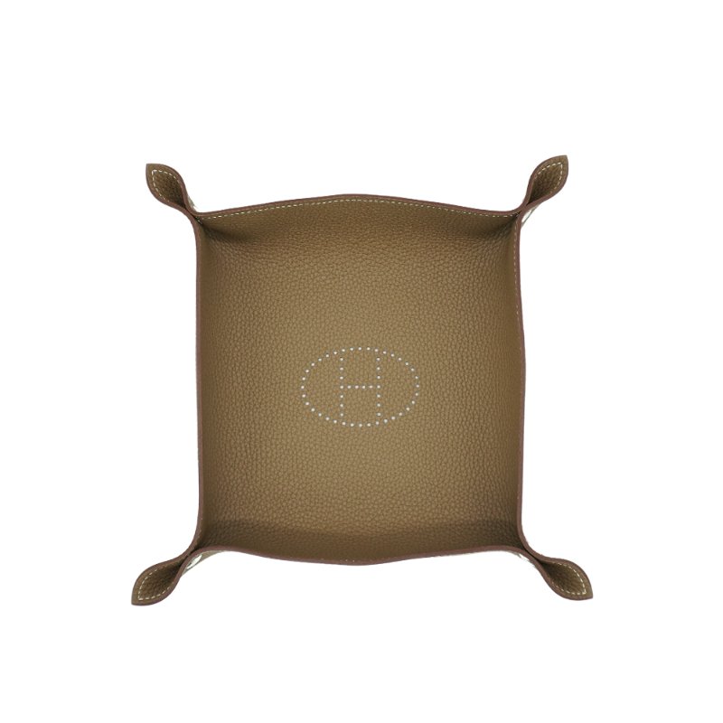 Hermes 牛皮H置物盤-大(大象灰)-0