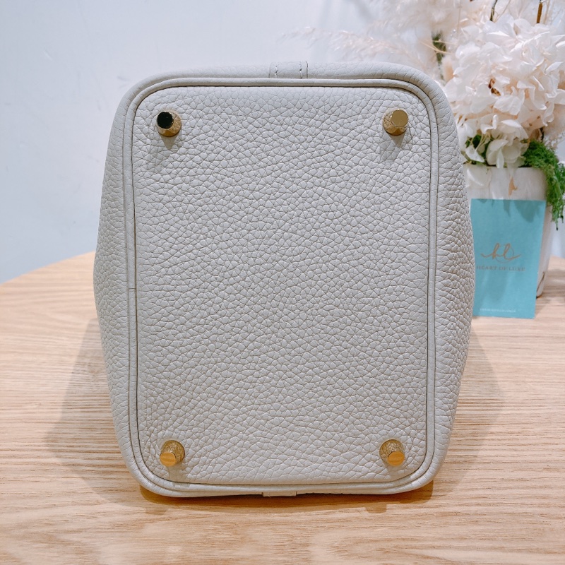 愛馬仕 菜籃子 Picotin 18 奶昔白/粉筆白 金扣 TC皮-3