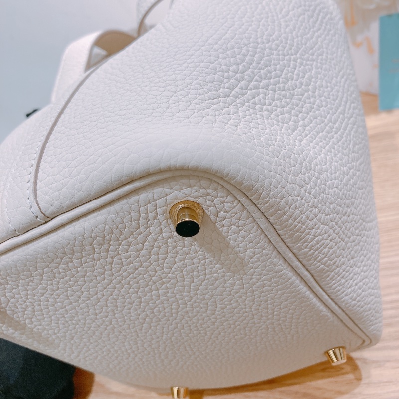 愛馬仕 菜籃子 Picotin 18 奶昔白/粉筆白 金扣 TC皮-5