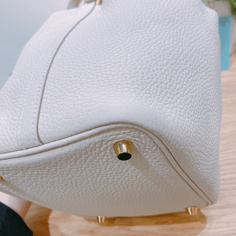 愛馬仕 菜籃子 Picotin 18 奶昔白/粉筆白 金扣 TC皮-7