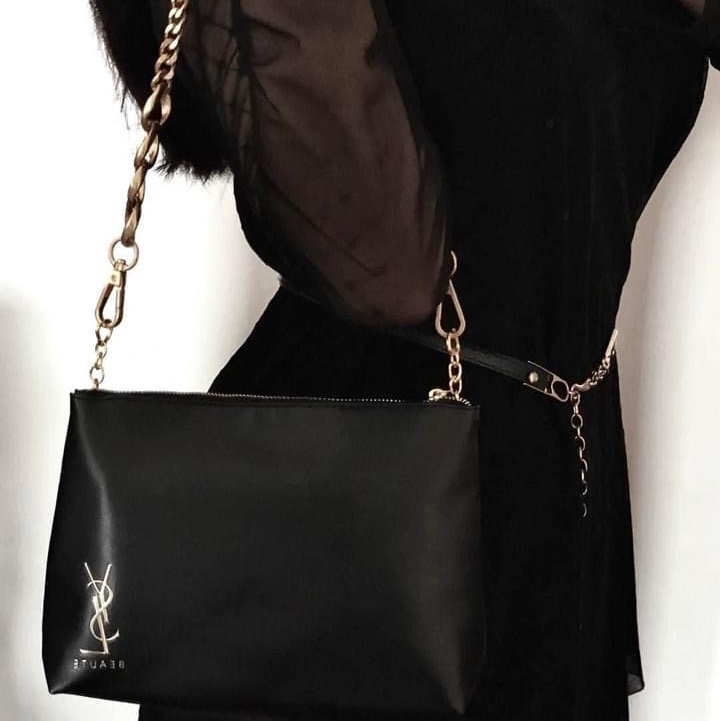 YSL聖羅蘭皮革手拿腋下鏈條包-19