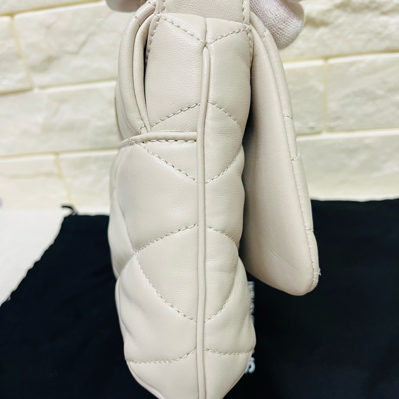 YSL Saint Laurent LE 57系列奶油白小 羊皮絎縫腋下包/肩背包 24cm-8