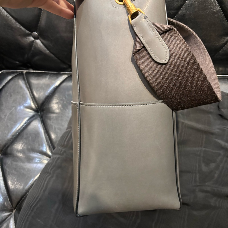 Celine sangle bucket 水桶包 大號 大象灰 滑皮-3