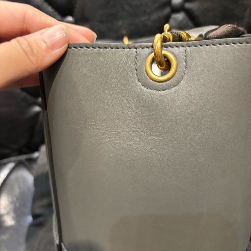 Celine sangle bucket 水桶包 大號 大象灰 滑皮-7