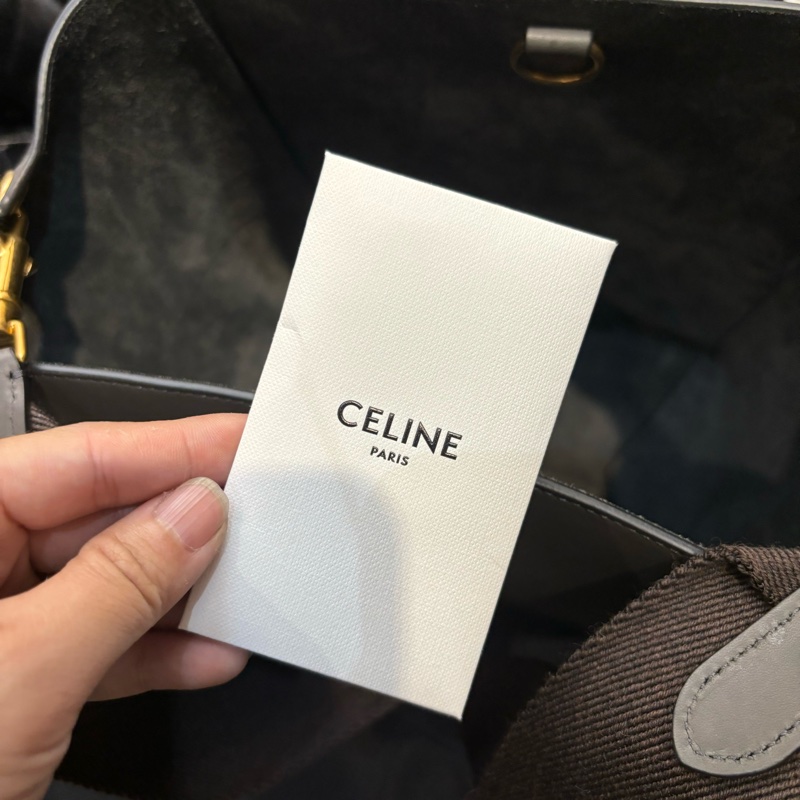 Celine sangle bucket 水桶包 大號 大象灰 滑皮-18