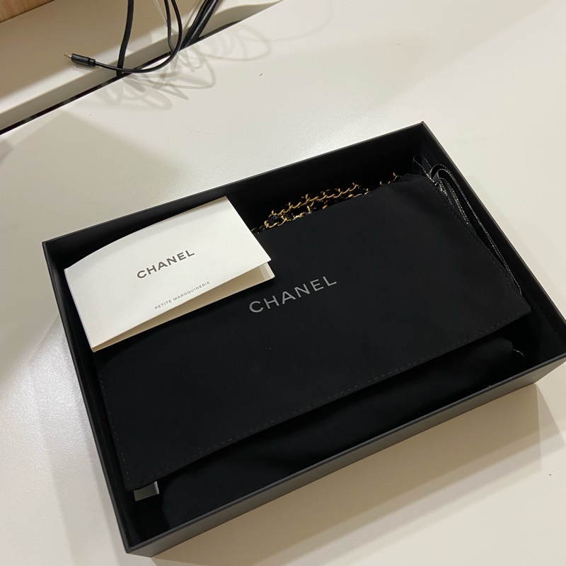 Chanel荔枝牛皮 黑金 WOC(晶片款)-1