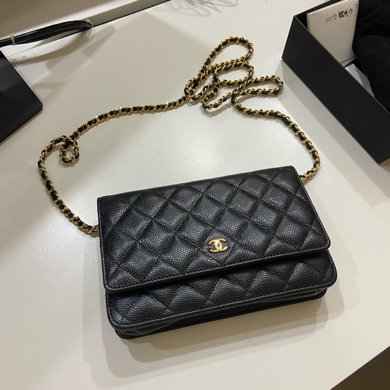 Chanel荔枝牛皮 黑金 WOC(晶片款)-2