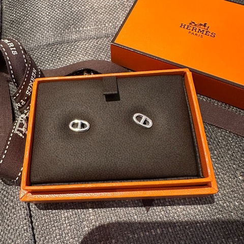 Hermes 豬鼻耳環 925純銀 全新
