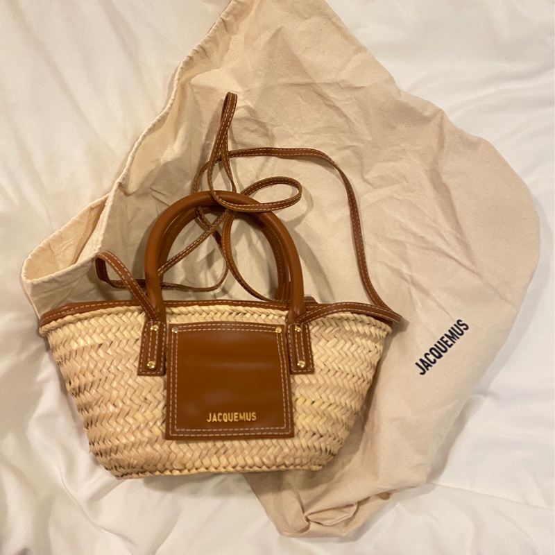 Jacquemus 菜籃包編織包草編包🧺🤎焦糖棕色-0