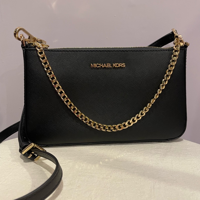 ⚠️售出勿下標⚠️MK Michael Kors 麻將包 黑金色-0