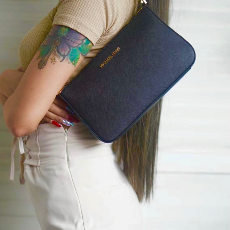 ⚠️售出勿下標⚠️MK Michael Kors 麻將包 黑金色-6