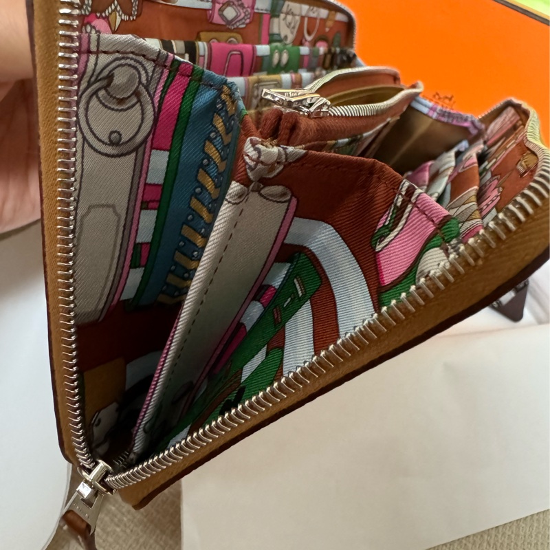 發財錢包! Hermes 長夾皮夾  silk’in wallet silkin wallet silk in wallet 絲巾長夾-15