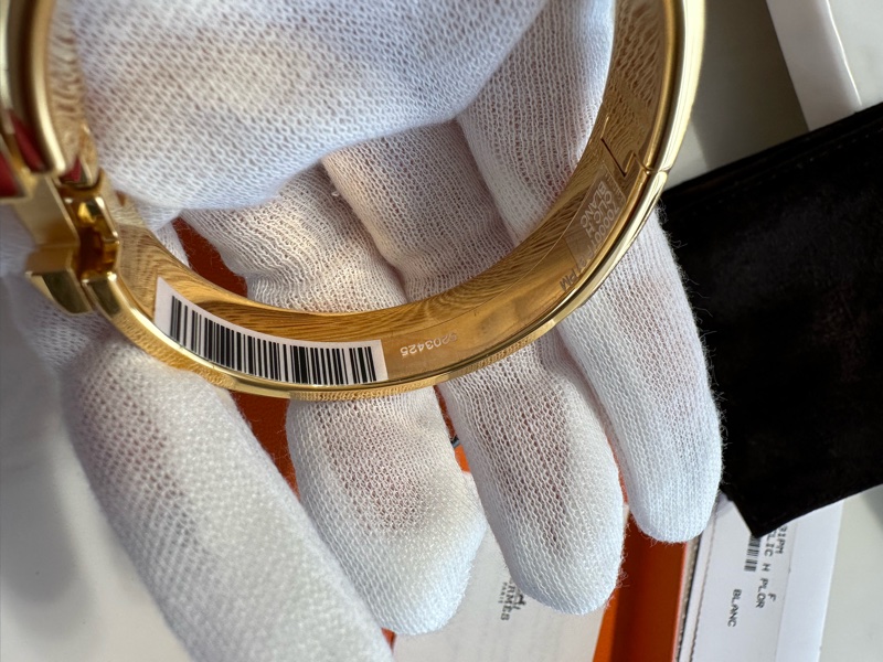 全新 2017年購入 愛馬仕 Hermes CLIC H PM 法瑯手環 白金-4
