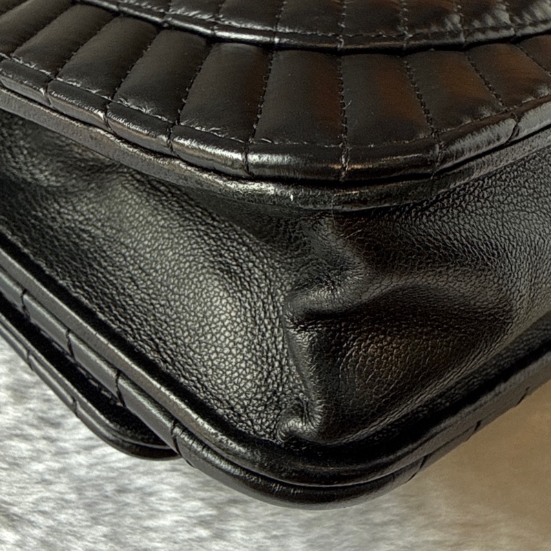 Chanel 金釦2.55 復古小牛皮WOC(黑色)-16