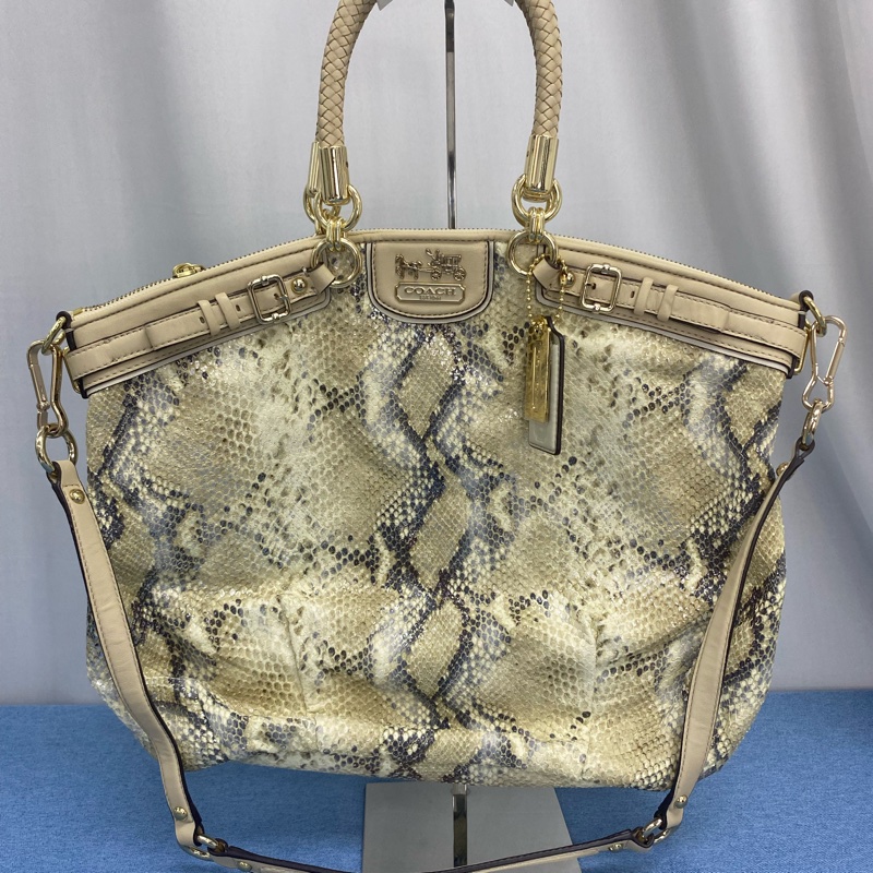 Coach 蛇皮 手提包 有長帶-0