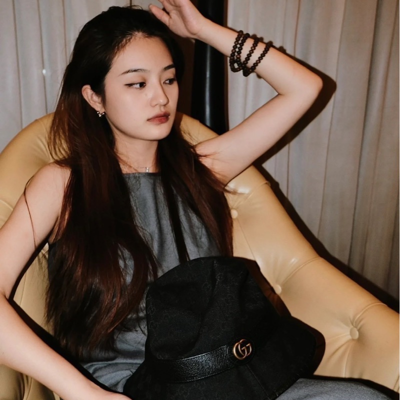 GUCCI 經典GG 金釦LOGO帆布皮革飾邊漁夫帽(黑)  ⭕️全新閒置品⭕️-4