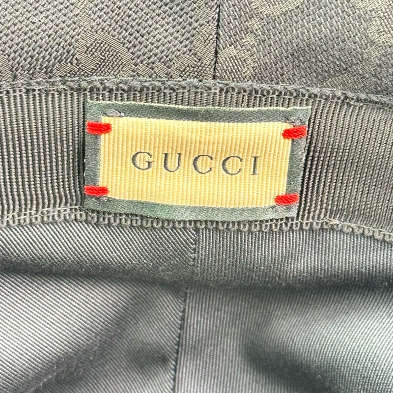 GUCCI 經典GG 金釦LOGO帆布皮革飾邊漁夫帽(黑)  ⭕️全新閒置品⭕️-8