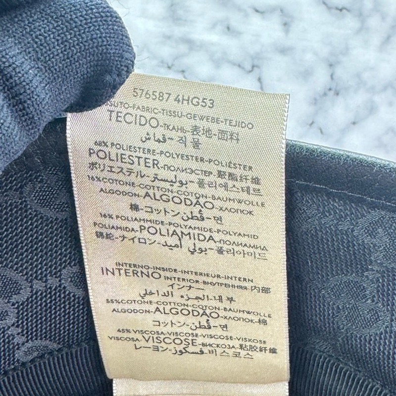 GUCCI 經典GG 金釦LOGO帆布皮革飾邊漁夫帽(黑)  ⭕️全新閒置品⭕️-10